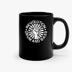 revolution drum and bass ceramic mug, funny coffee mug, birthday gift mug