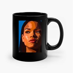 Rihanna Singer Sketsa Ceramic Mug, Funny Coffee Mug, Birthday Gift Mug