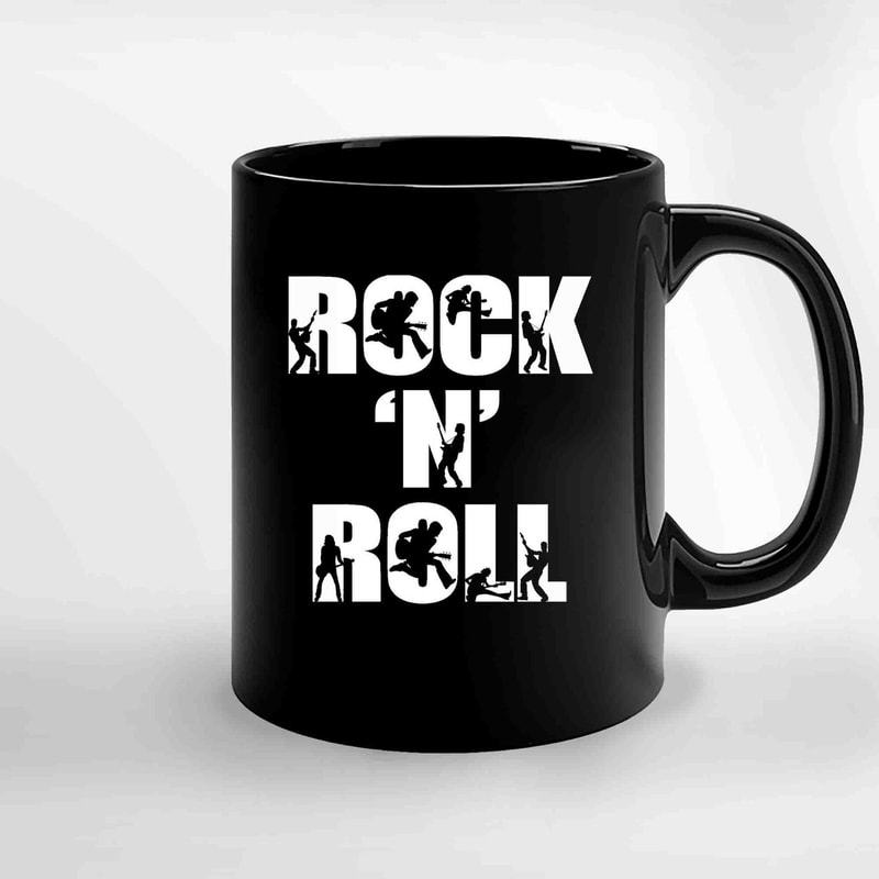 Rock N Roll Post Rock And Roll Rock Music Silhouette Art Rock Band Animals Ceramic Mugs.jpg