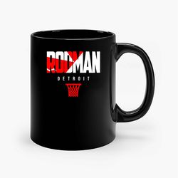 Rodman Detroit Basketball Ceramic Mug, Funny Coffee Mug, Birthday Gift Mug