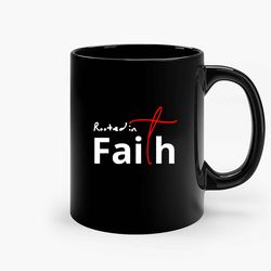 Rooted In Faith Ceramic Mug, Funny Coffee Mug, Birthday Gift Mug