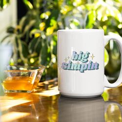 Big Simpin 15oz Mug, Funny Large Coffee Mug, Vaporwave Aesthetic