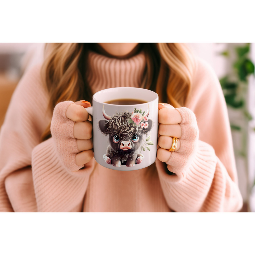 Cute Highland Baby Cow Mug, Gift for Cow Lovers, Cow Gifts for Her, Highland Cow Gift, Cow Coffee Cup, Cow Mug, Cow Coffee Mug, Baby Cow Mug.jpg