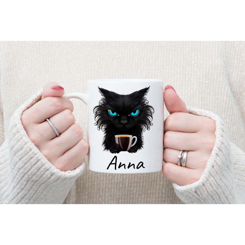 Personalized Angry cat mug, cute black cat, grumpy cat, cat lover gift, gift for mom, funny gift for dad, grandmother gift, gift for her.jpg