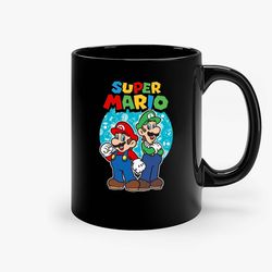nintendo super mario luigi mario brothers ready to play ceramic mug, funny coffee mug, gift mug
