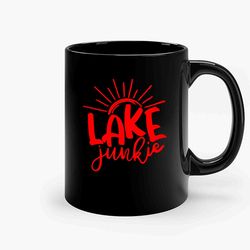 lake sunshine red ceramic mugs, funny mug, gift for him, gift for mom, best friend gift
