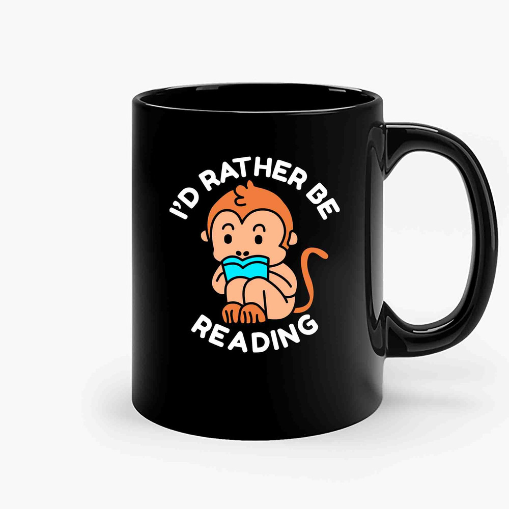 Id Rather Be Reading Monkey Ceramic Mugs.jpg