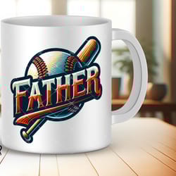 baseball fathers day mug, father mug, baseball father gift mug, wrap designs father day coffee mug