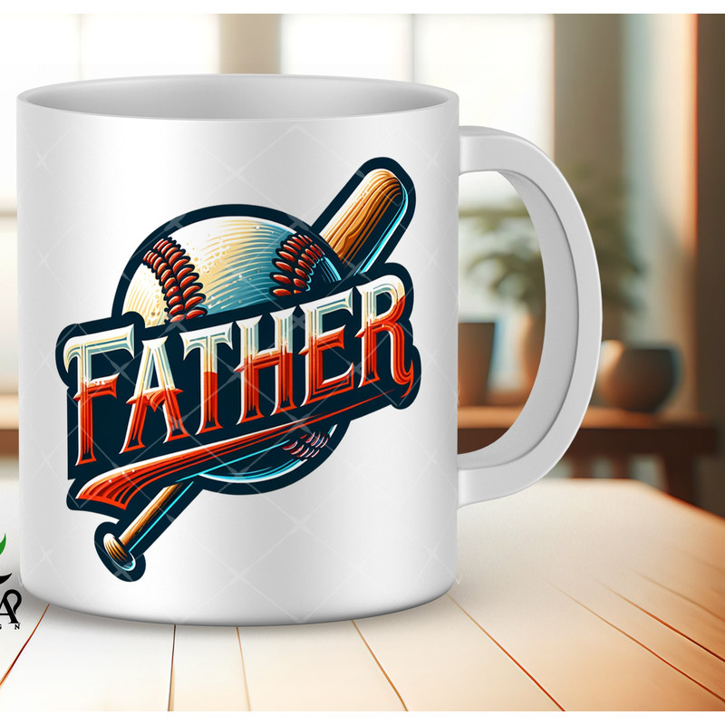 Baseball Fathers Day Mug Sublimation Father Mug Png Baseball Father Gift Mug Wrap Designs Father Day Coffee Mug Png Sublimation Designs.jpg