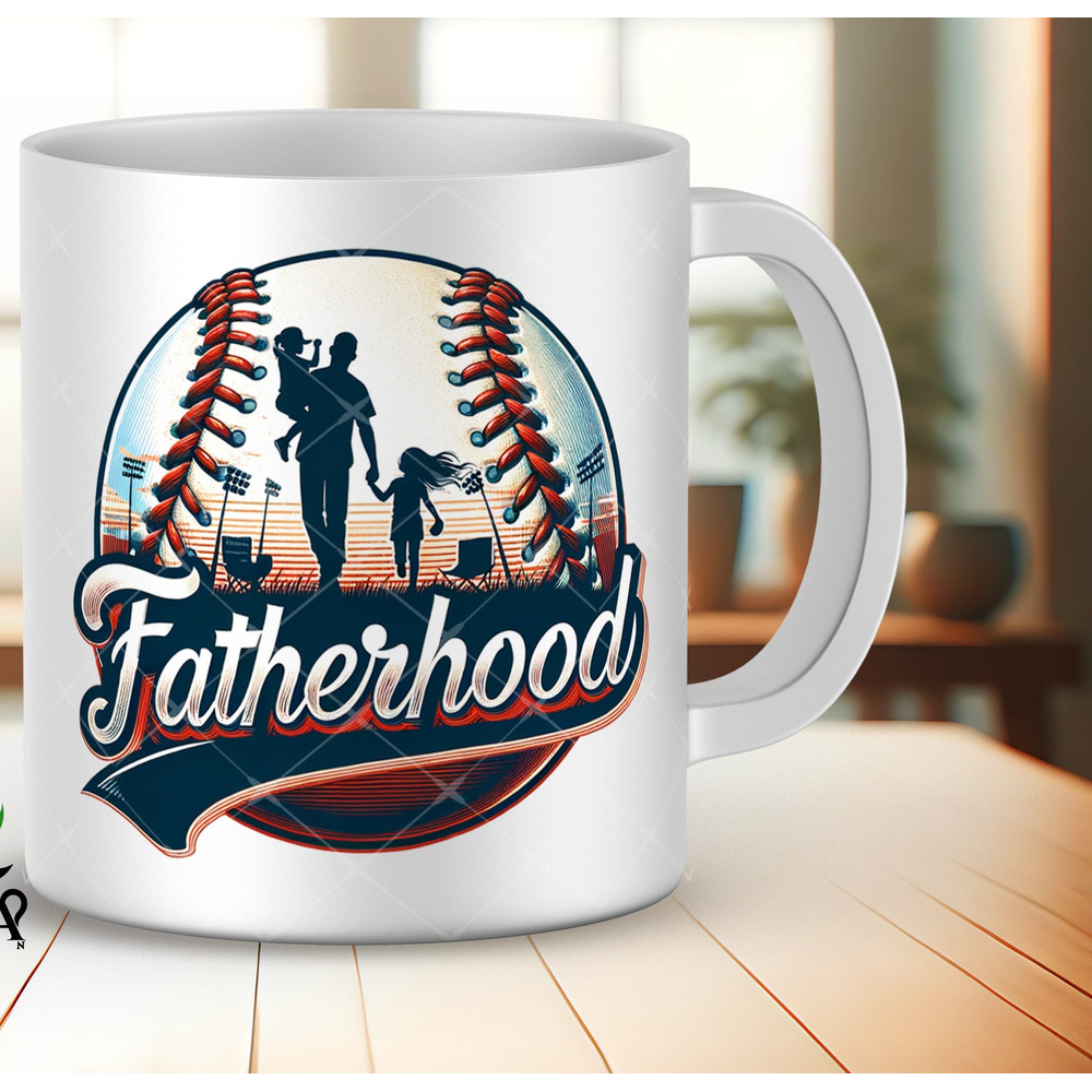 Father and Daughter Baseball Dad Png Father Day Coffee Mug Png 11oz 15oz Mug Wrap Design Mug Sublimation Fatherhood Png Baseball Fathers Day.jpg
