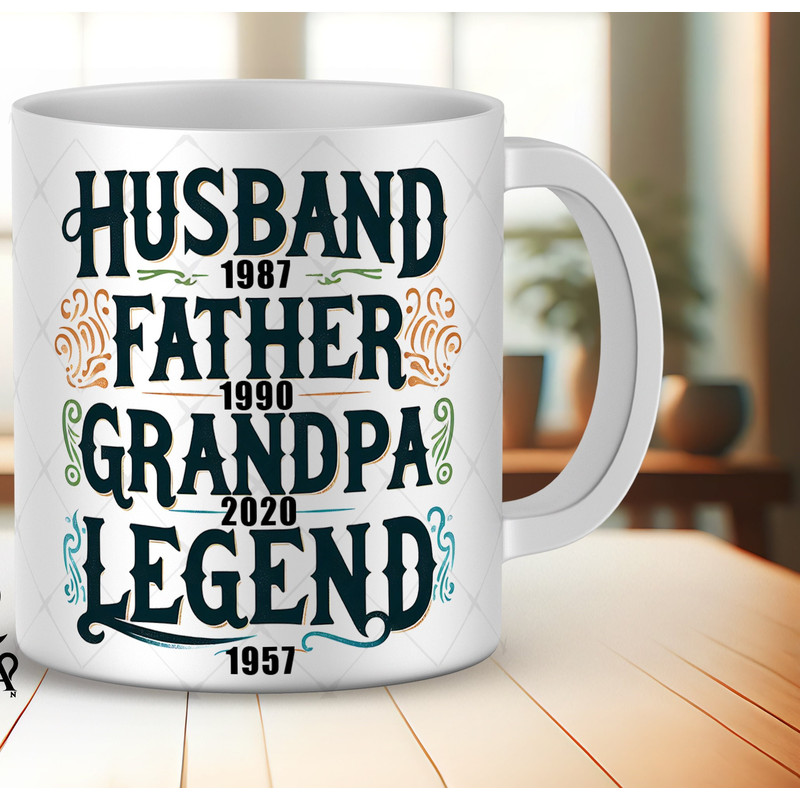 Personalized Dad Mug Wrap Legend Since Retro Vintage Png Funny Dad Mug Wrap Designs Husband Mug Sublimation Designs Grandpa Mug Wrap.jpg