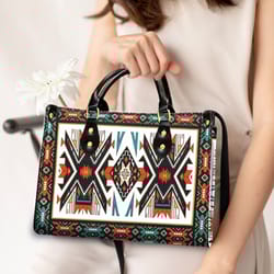tribal colorful pattern leather bag, leather bag, crossbody bag, shoulder tote bag, woman shoulder bag, mothers day gift