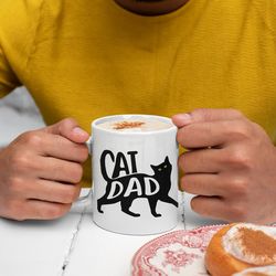cat dad mug, best cat dad ever mug, cat owner gifts for cat lovers black cat mug, fathers day gift funny cat dad mug