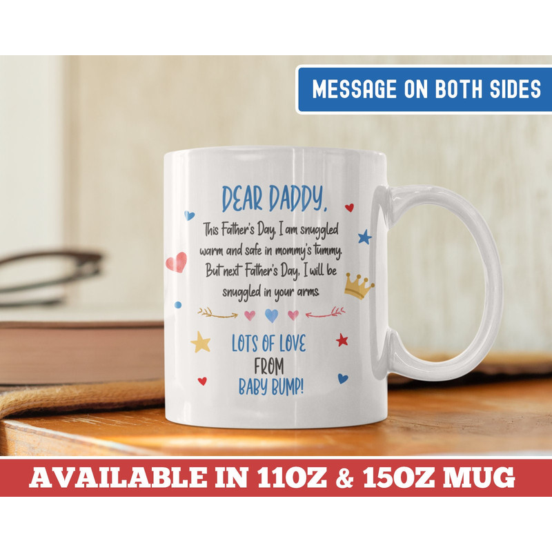 Fathers Day From The Bump Baby Bump Mug 1st Fathers Day Gift From Baby Gift From Wife Pregnancy Gift For Husband Dad To Be Mug New Dad Gift.jpg