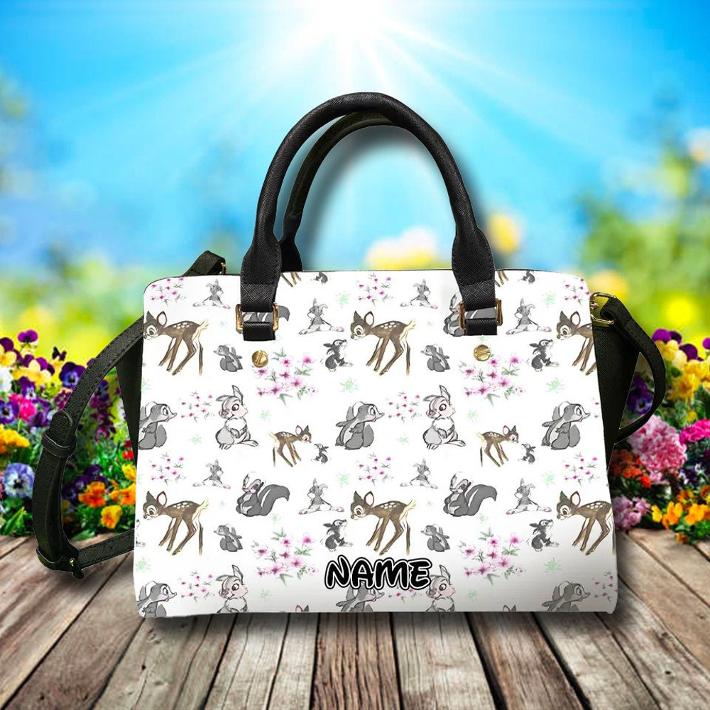 Dear And Friends Leather Bag, Deer Movie Bag, Cartoon Leather Crossbody Bag, Deer Leather Handbag, Magic World Leather Shoulder Bag.jpg