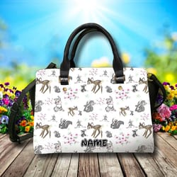 dear and friends leather bag, deer movie bag, cartoon leather crossbody bag, deer leather handbag, magic world leather