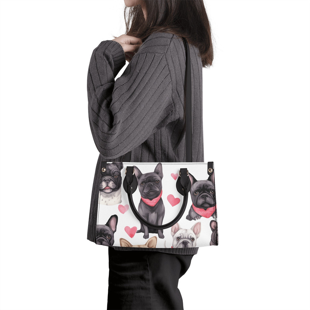 French Bulldog Luxury PU Leather Handbag with Strap Chic Statement Piece for Dog Lovers.jpg
