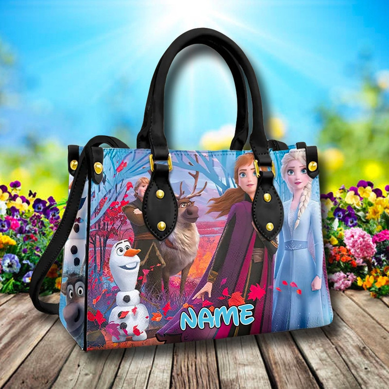Ice Princress Leather Bag, Princess Movie Bag, Cartoon Leather Crossbody Bag, Princess Leather Handbag, Characters Leather Shoulder Bag.jpg