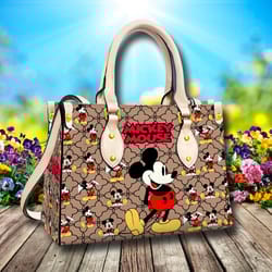 mouse movie leather bag, cute mouse bag, cartoon leather crossbody bag, mouse leather handbag, magic world leather bag