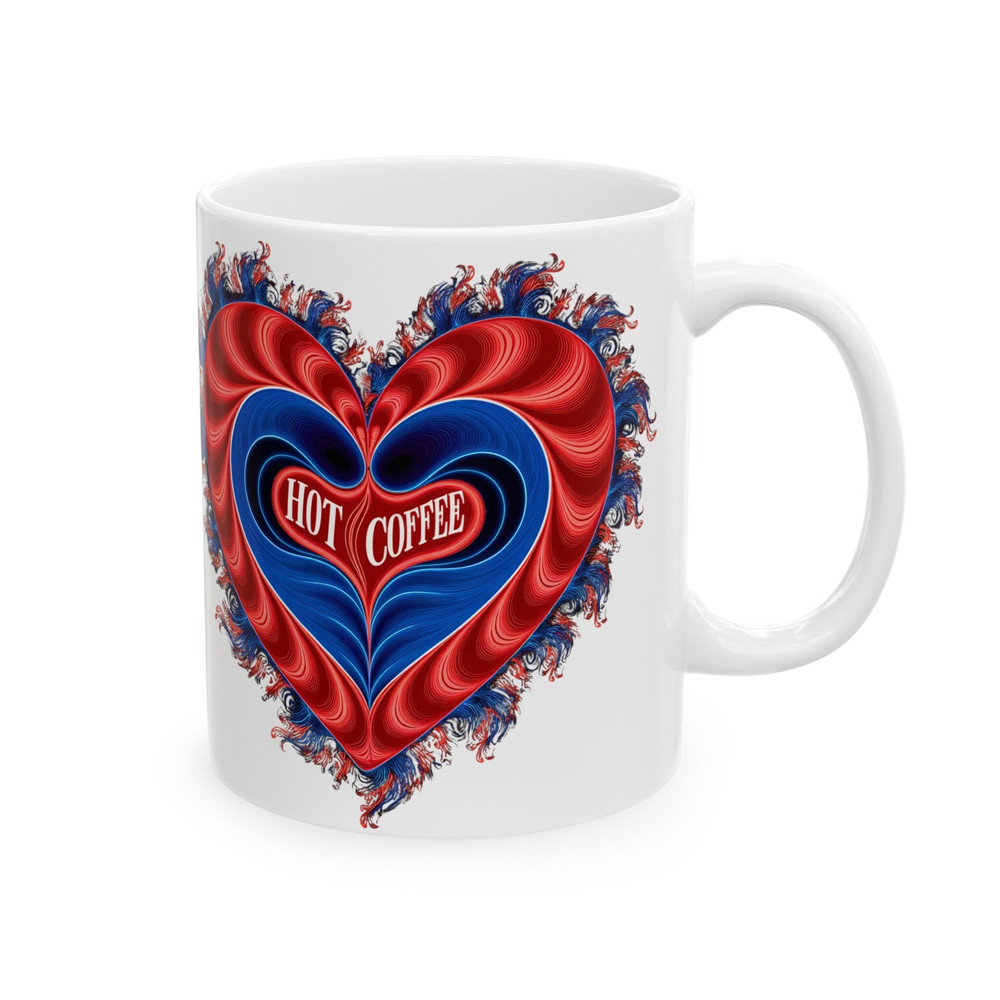 Heart Mug, Heart On Fire Mug, Hot Coffee Mug, Coffee Lover Mug, Heart Graphic Mug, Ceramic Mug, Coffee Lover Gift Mug.jpg