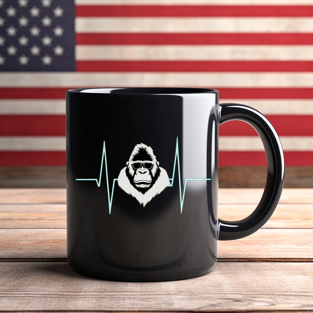 Heart Of An Ape Mug, Ape Strong Coffee Ceramic Mug, Black Ceramic Mug (11oz, 15oz).jpg