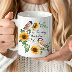 morning sunshine vibes mug, summer vibes mug, inspirational mug, elegant coffee mug, morning vibes mug, elegant flower