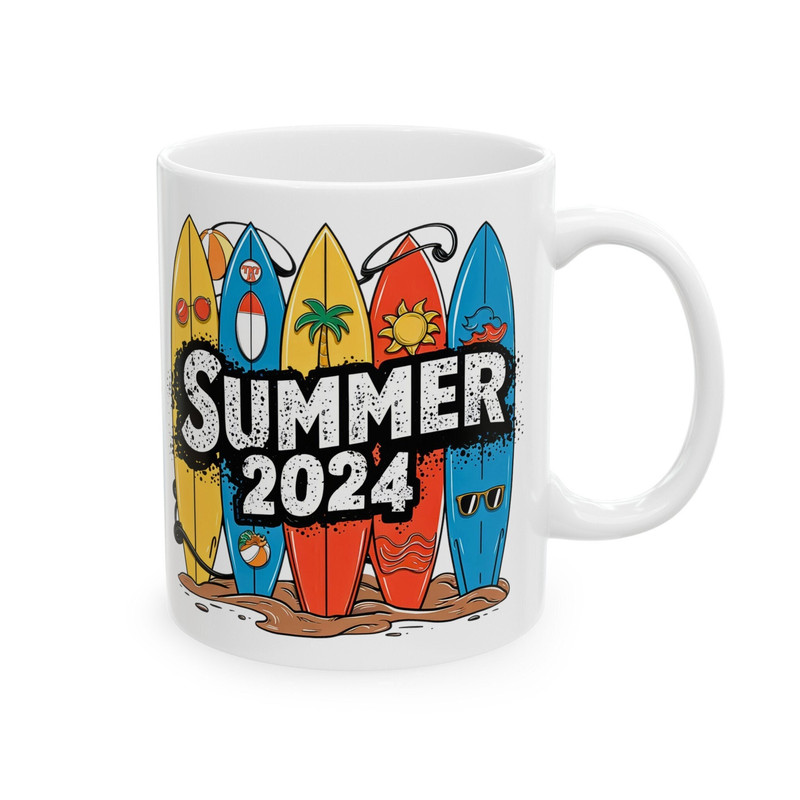 Summer 2024 mug, Surfboard mug, Beach Theme Mug, Vacation Mug, Summer Vibes Mug, Surfing Mug, Beach Vacation Mug, Summer Souvenir Mug.jpg