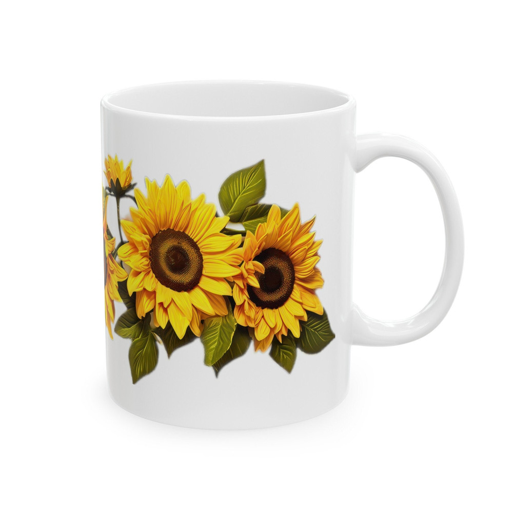 Sunflower Mug, Sunflower Sunshine Mug, Floral Mug, Bright Morning Mug, Graphic Design, Coffee Mug, 11oz Mug, Gift For Her, Bindanti Designs.jpg