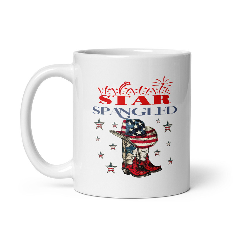 Western 4th of July Mug, Independence Day, fourth of July, Patriotic Mug, American Flag Mug, USA Mug, Cowboy Boots Mug, July 4th Gift,.jpg