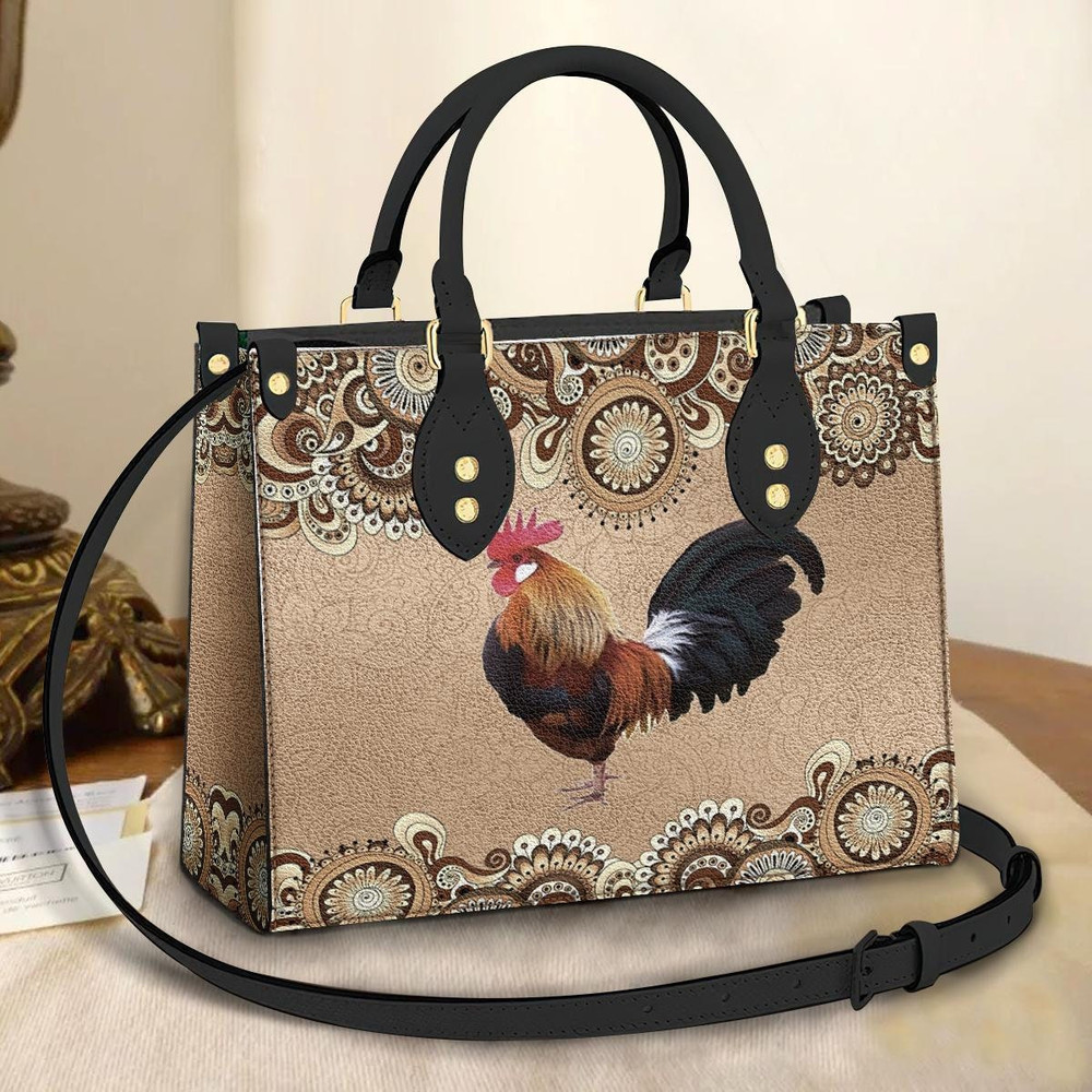 Chicken Mandala Leather Bag, Crossbody Bag, Woman Shoulder Bag, Gift for girlfriend, Shopping Bag TD_HN10501M.jpg