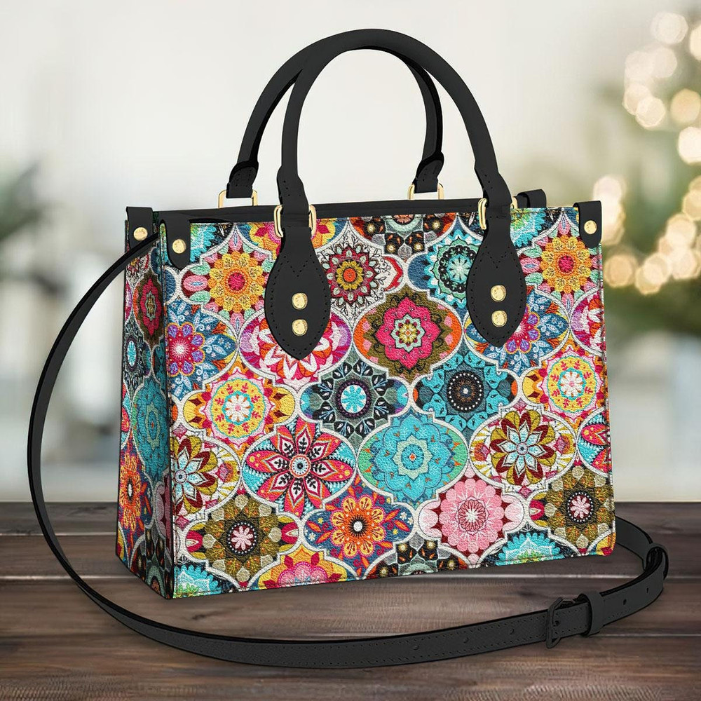 Floral Pattern Leather Bag, Crossbody Bag, Woman Shoulder Bag, Gift for girlfriend, Shopping Bag TD_MT090508D.jpg