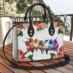 hummingbird leather bag, crossbody bag, woman shoulder bag, gift for girlfriend, shopping leather handbag