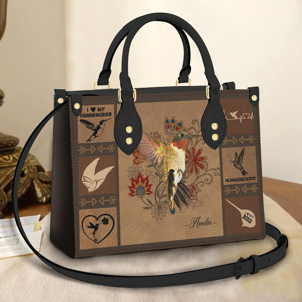Hummingbird Personalized Leather Bag, Crossbody Bag, Woman Shoulder Bag, Gift for girlfriend, Shopping Bag TD_TL100507Y.jpg