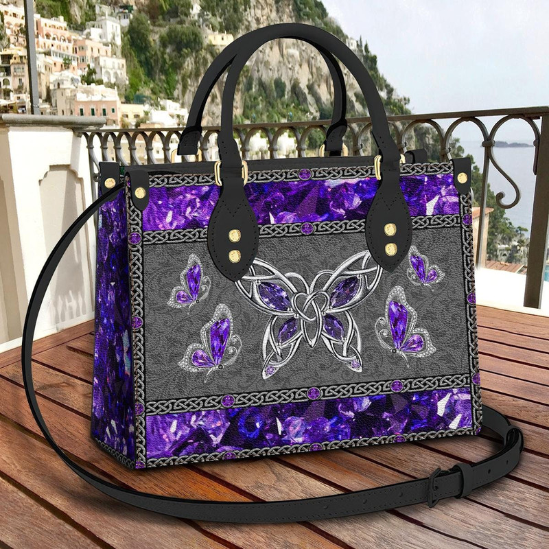Love Butterflies Purple Galaxy Leather Bag, Crossbody Bag, Woman Shoulder Bag, Gift for girlfriend, Shopping Bag TD_HN090505M.jpg