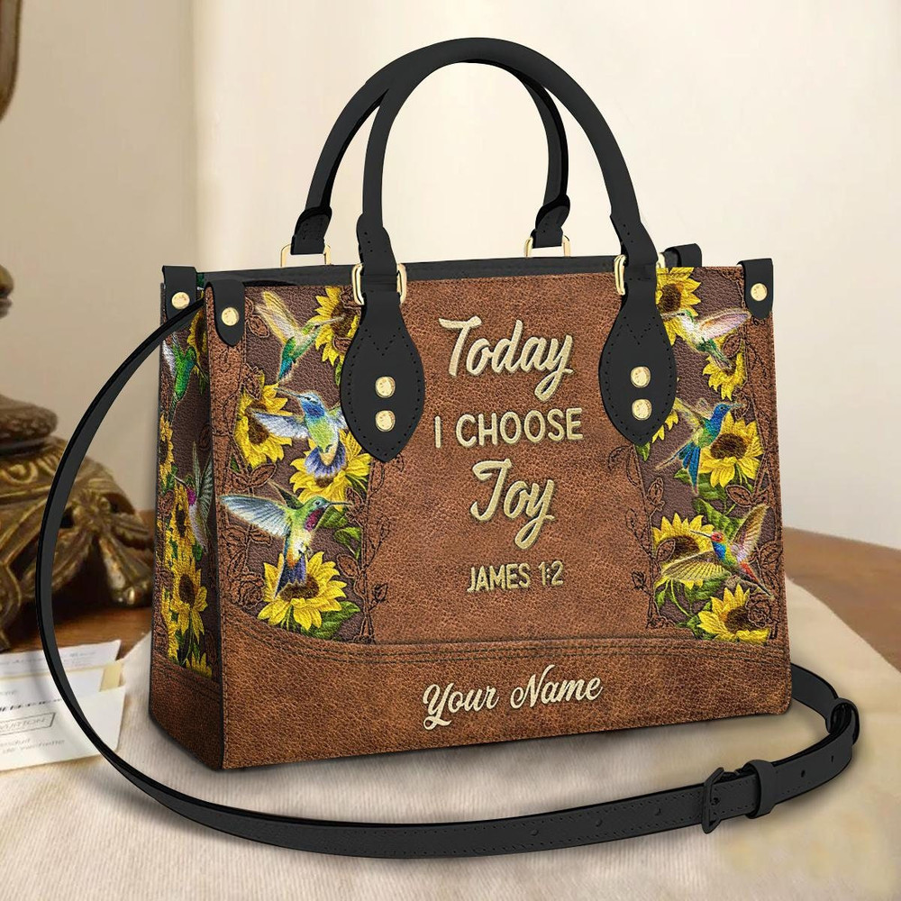 Personalized Hummingbird Choose Joy Leather Bag, Crossbody Bag, Woman Shoulder Bag, Gift for girlfriend, Shopping Bag TD_TL140502Y.jpg
