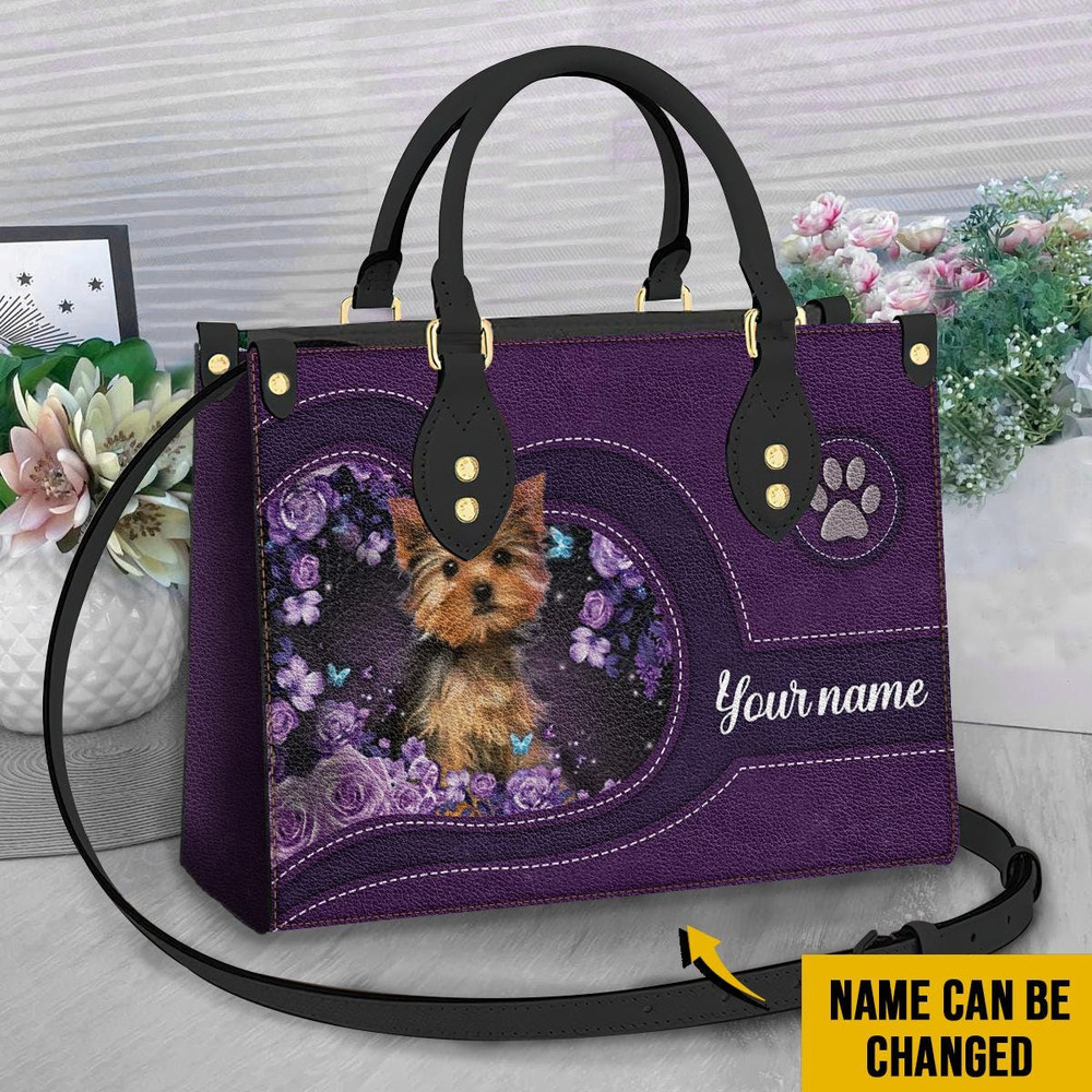 Personalized Yorkshire Leather Bag, Crossbody Bag, Woman Shoulder Bag, Gift for girlfriend, Shopping Bag TD_HN110507M.jpg