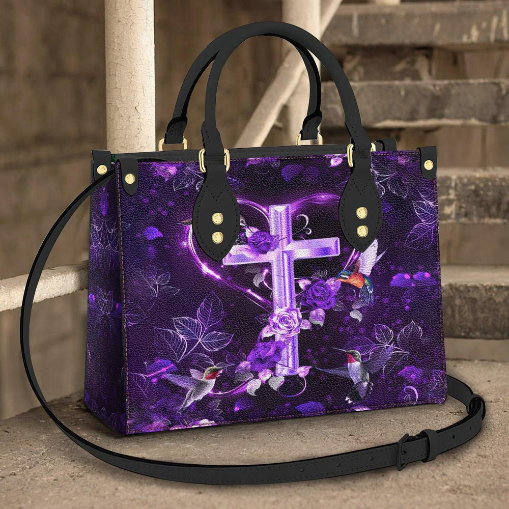 Purple Hummingbird Leather Bag, Crossbody Bag, Woman Shoulder Bag, Gift for girlfriend, Shopping Bag TD_ MT110506D.jpg