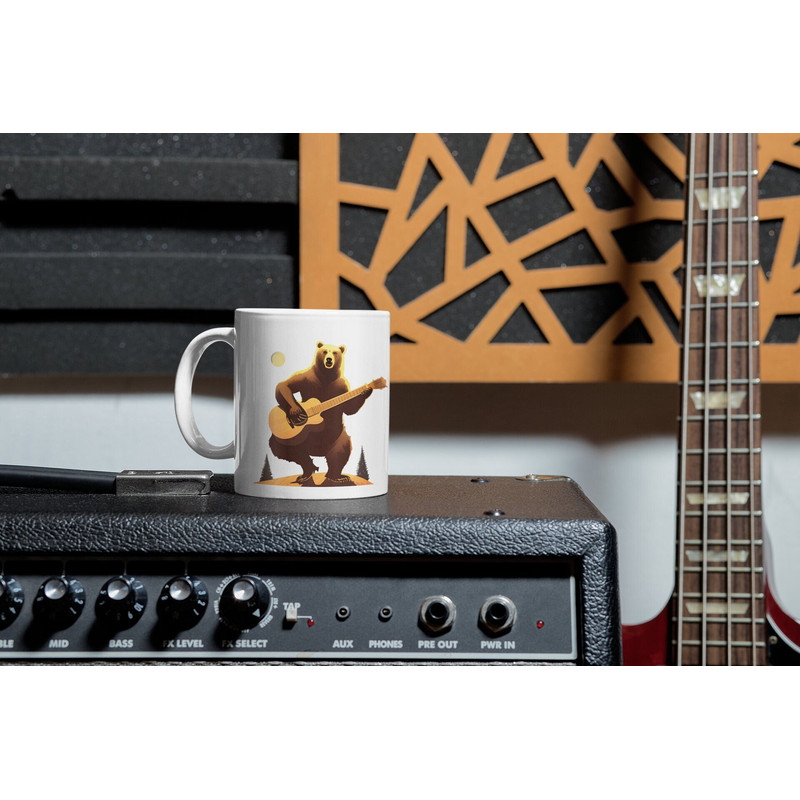 Bear Playing Guitar Mug, Guitar Player Gift, Coffee Mug, Husband Present, Father's Day Gift, Gift for him, Gift for Father, Hiking Dad Gift.jpg