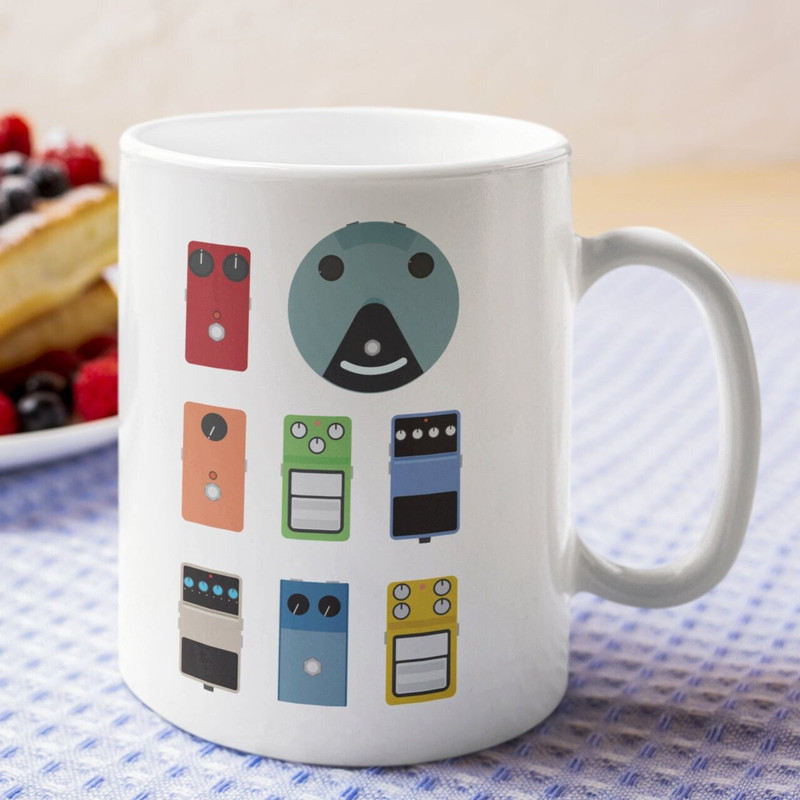 Guitar Player Gift, Stomp Box Effect Pedal Mug, Guitar Mug, Musician Coffee Mug, Rock And Roll Mug, Songwriter Coffee Cup, Music Coffee Mug.jpg