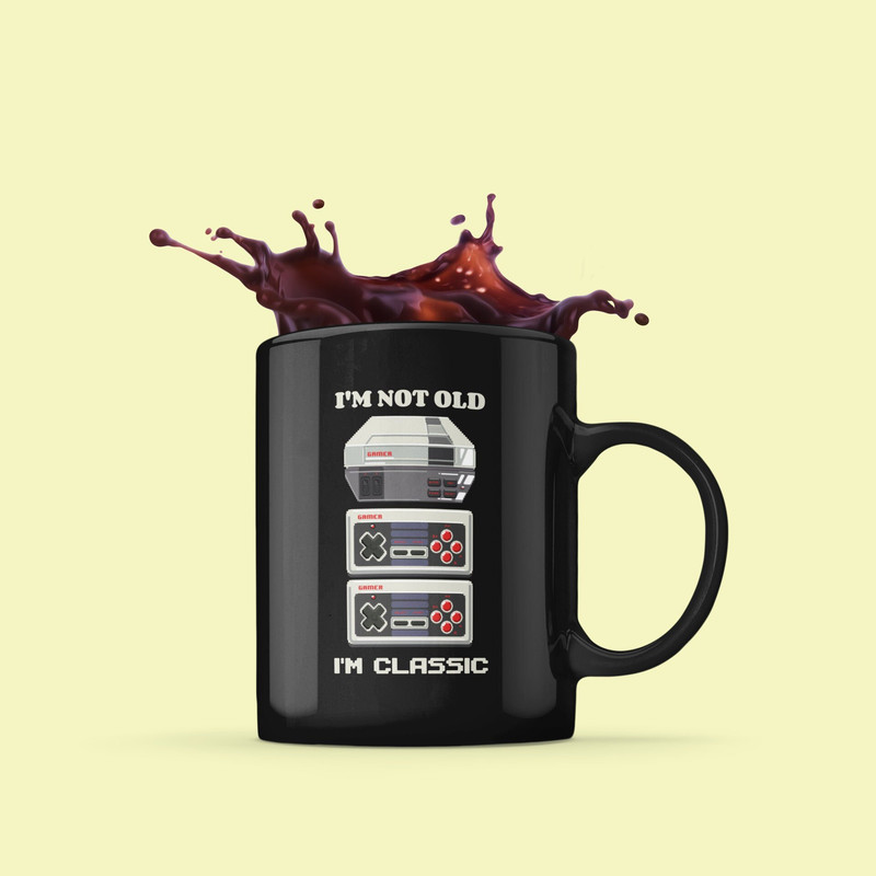 I'm Not Old I'm Classic Mug - Retro Vintage Arcade Game Mug, Gift for Gamer Dad, Gamer Mom, Old Video Game Console Gaming Coffee Mug 1.jpg