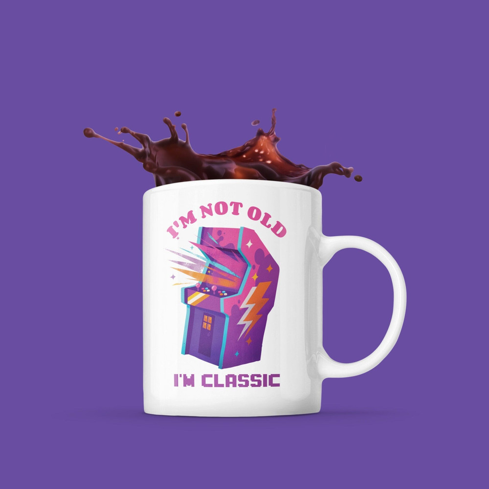 I'm Not Old I'm Classic Mug - Retro Vintage Arcade Game Mug, Gift for Gamer Dad, Gamer Mom, Old Video Game Console Gaming Coffee Mug 2.jpg
