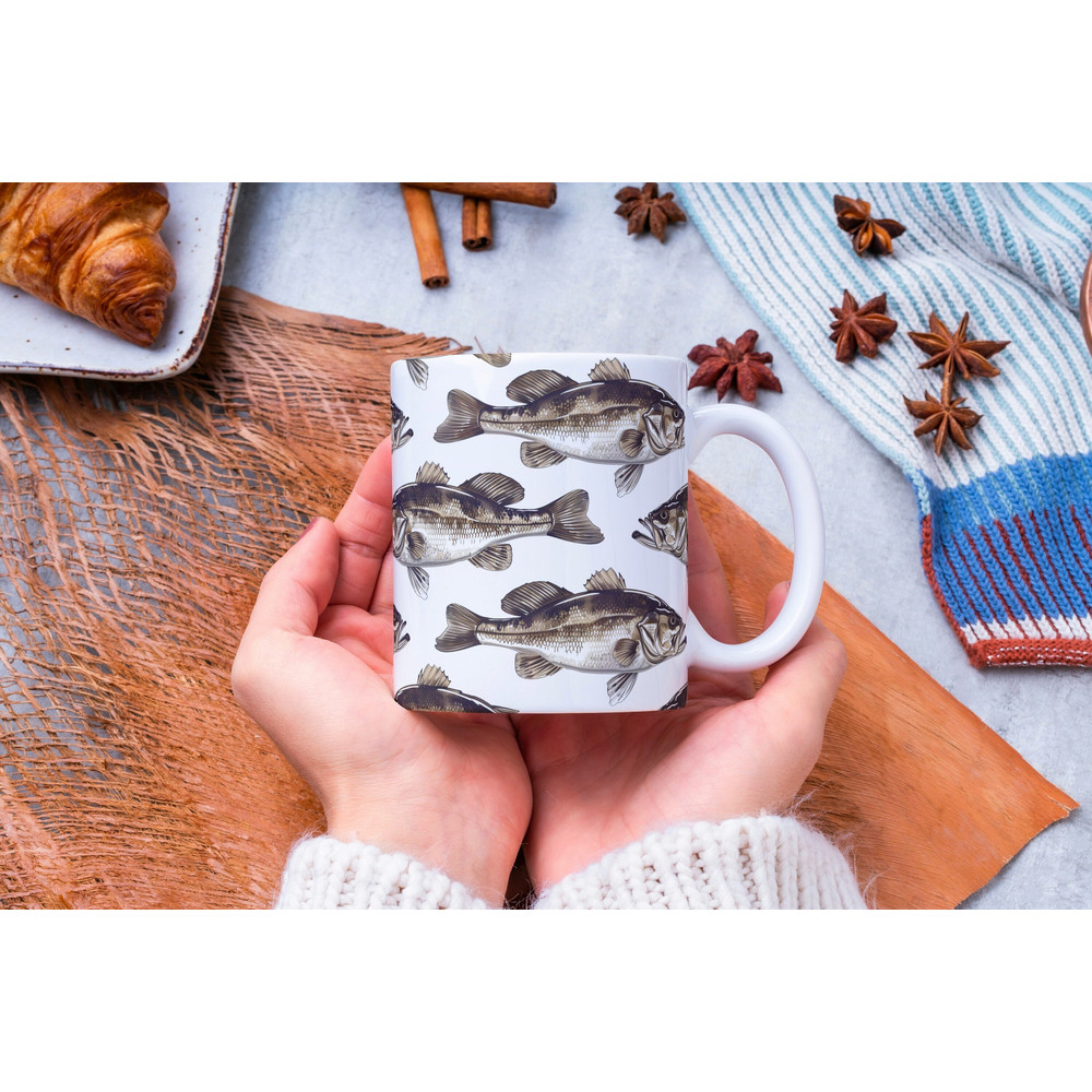 Personalized Bass Mug, Fish Lover Gift, Fishing Coffee Mug, Fisherman Gift, Fathers Day Gift, Gift for Dad, Fishing Gift, Exotic Fish Mug.jpg