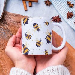 bee mug, bee lover gift, bumble bee mug, bee coffee mug, beekeeper gift, honey bee mug, christmas gift, save the bees