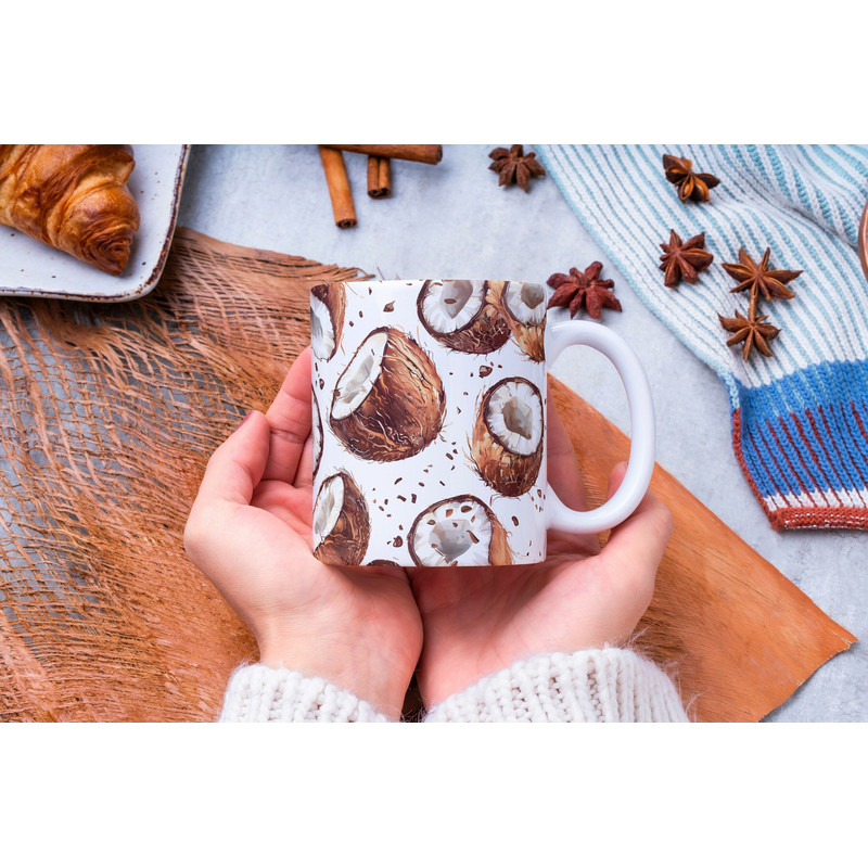 Personalized Coconut Mug, Coconut Lover Gift, Coconut Coffee Mug, Fruit Mug, Gift for Her, Tropical Mug, Gift for Him, Kitchen Décor.jpg