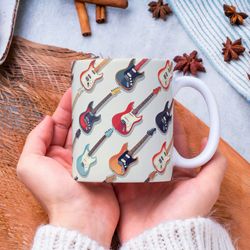 electric guitar mug, electric guitar lover mug, guitar coffee mug, musician mug, guitar player gift, music teacher gift
