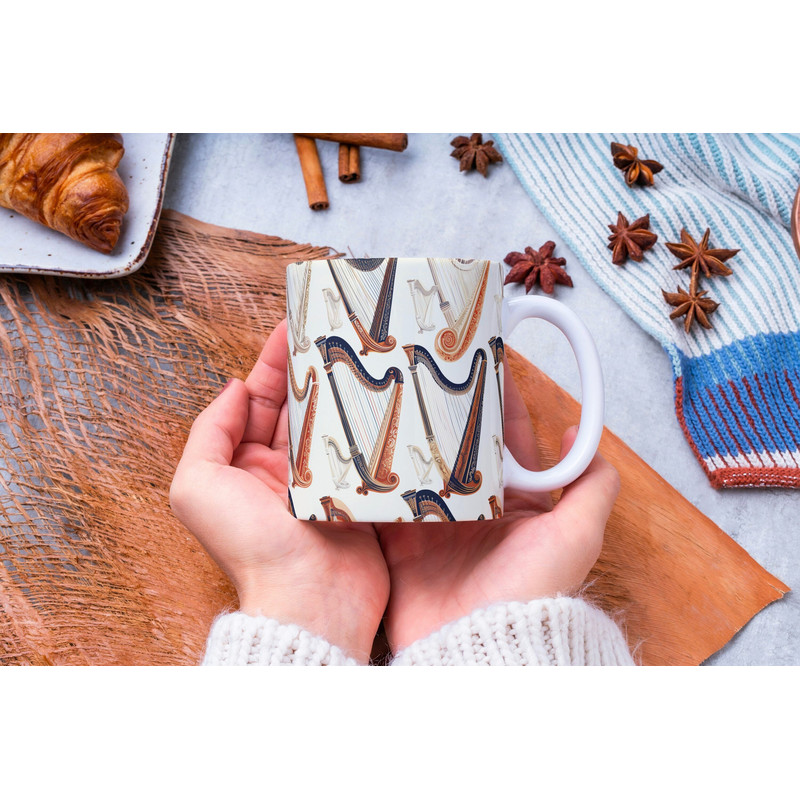 Personalized Harp Mug, Harp Lover Mug, Harp Coffee Mug, Cute Harp Mug, Musician Mug, Harp Player Gift, Music Teacher Gift, Harpist Gift.jpg