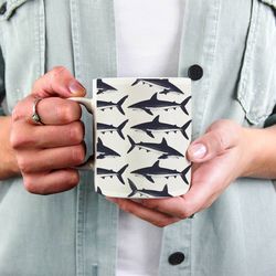 sark mug, shark lover gift, cute shark mug, gift for him, fathers day gift, shark coffee mug, beach lover gift