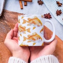 snapper fish mug, fish lover gift, fishing coffee mug, fisherman gift, fathers day gift, gift for dad, fishing gift