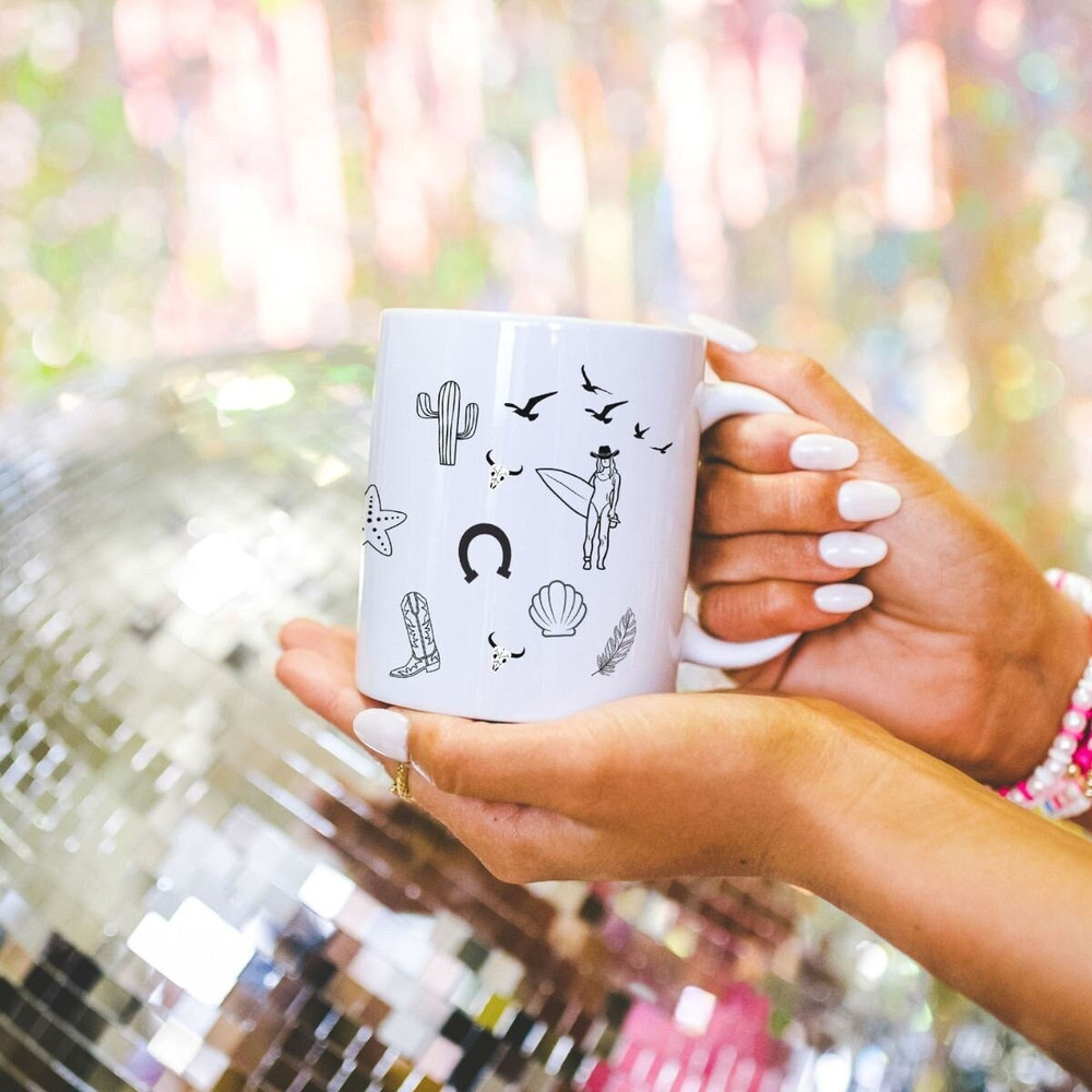 Coastal Cowgirl Mug, Cowgirl Desert Mug, Coastal cowgirl present, Cowgirl Gift, Desert Design, Cowgirl Bachelorette.jpg