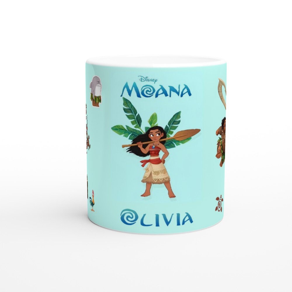 Disney Moana Mug Customizable With Your Name - Featuring Vaiana, Maui and Baby Vaiana.jpg